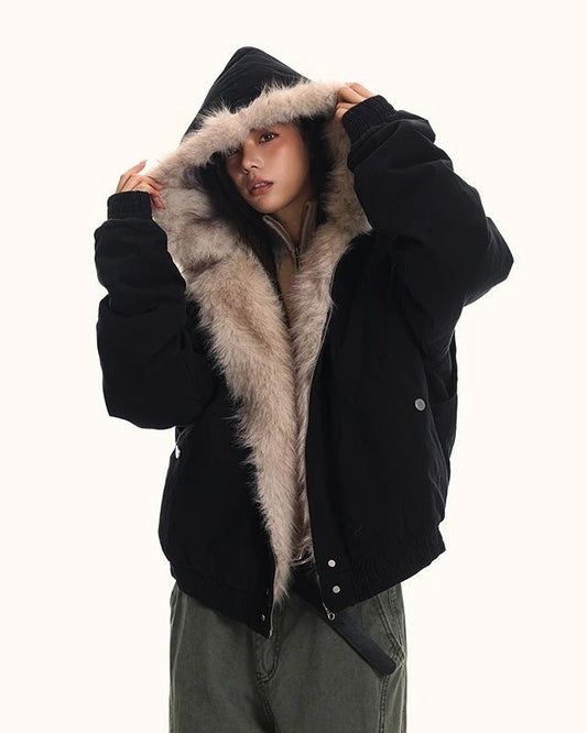 Fur Collar Hooded Jacket